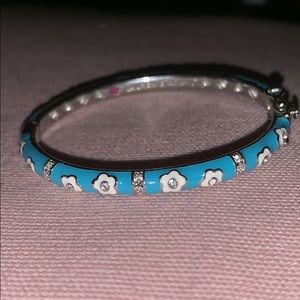 Blue Swarovski flower bracelet for girls